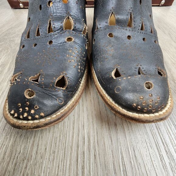 Anthropologie Musse & Cloud Coolise Laser Cut Ankle Boots Size 8 - Picture 4 of 9